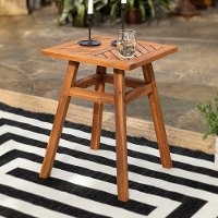 OW18VINSTBR Brown Patio Wood Side Table - Vincent-1