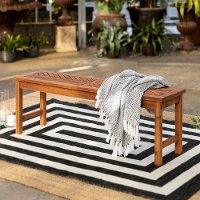 OWB53VINBR Brown 53 Modern Patio Dining Bench - Vincent-1