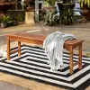 OWB53VINBR Vincent Natural 53 Inch Patio Dining Bench - Walker Edison