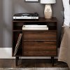 BR25LINNSDW Dark Walnut Modern Storage Side Table - Lincoln