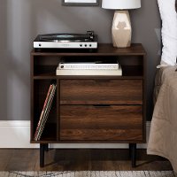 BR25LINNSDW Dark Walnut Modern Storage Side Table - Lincoln-1