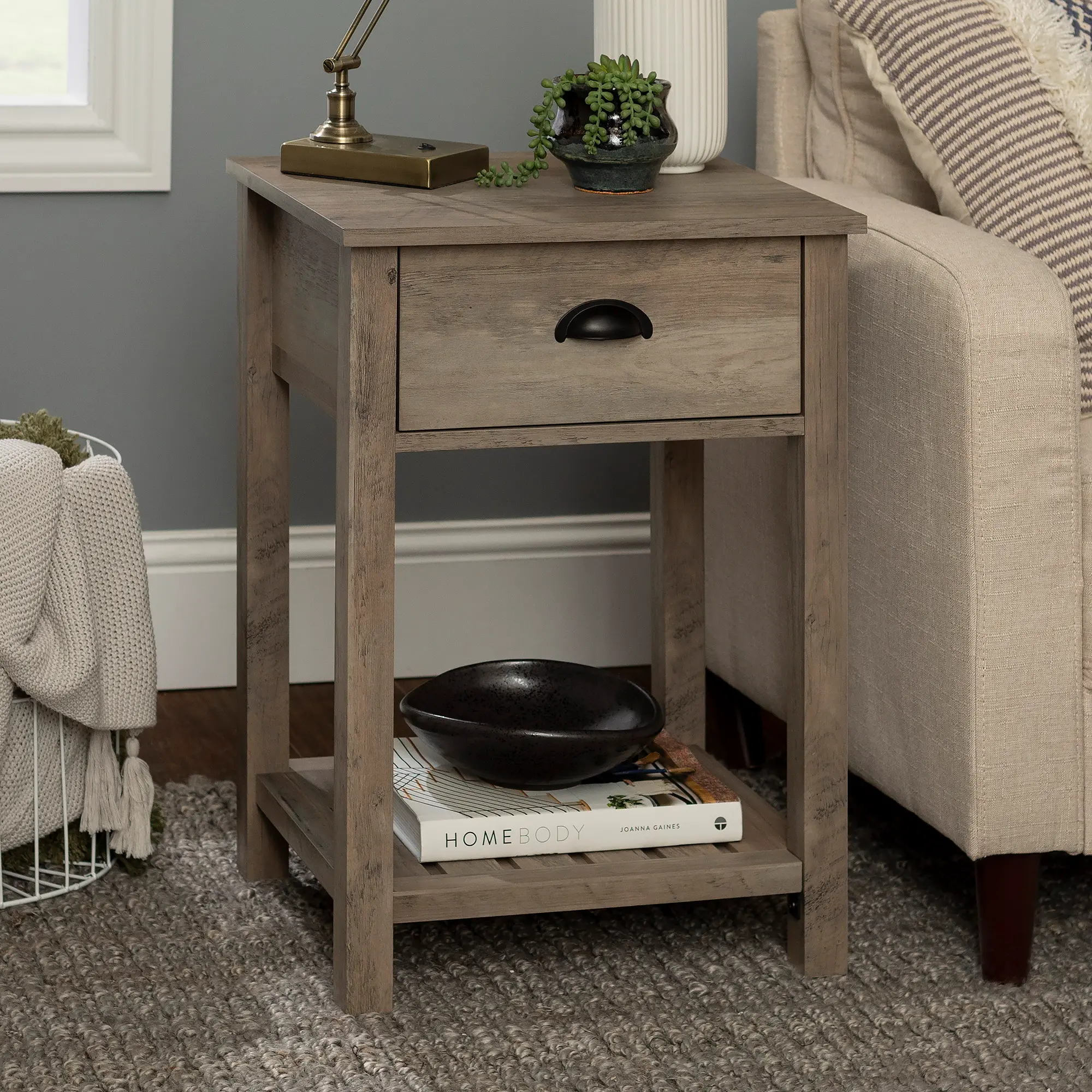AF18CYSTGW Country Single Drawer Side Table - Country-1
