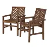 OWC2VINDB Vincent Dark Brown Patio Wood Chairs, Set of 2