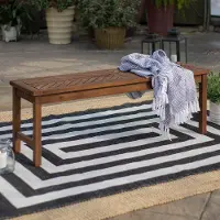 OWB53VINDB Vincent Dark Brown 53 inch Modern Patio Dining Bench