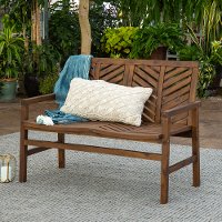OW48VINLSDB Dark Brown 48 Inch Patio Wood Loveseat Bench - Vincent-1