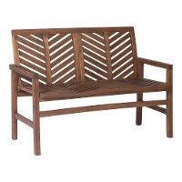 OW48VINLSDB Dark Brown 48 Inch Patio Wood Loveseat Bench - Vincent-2
