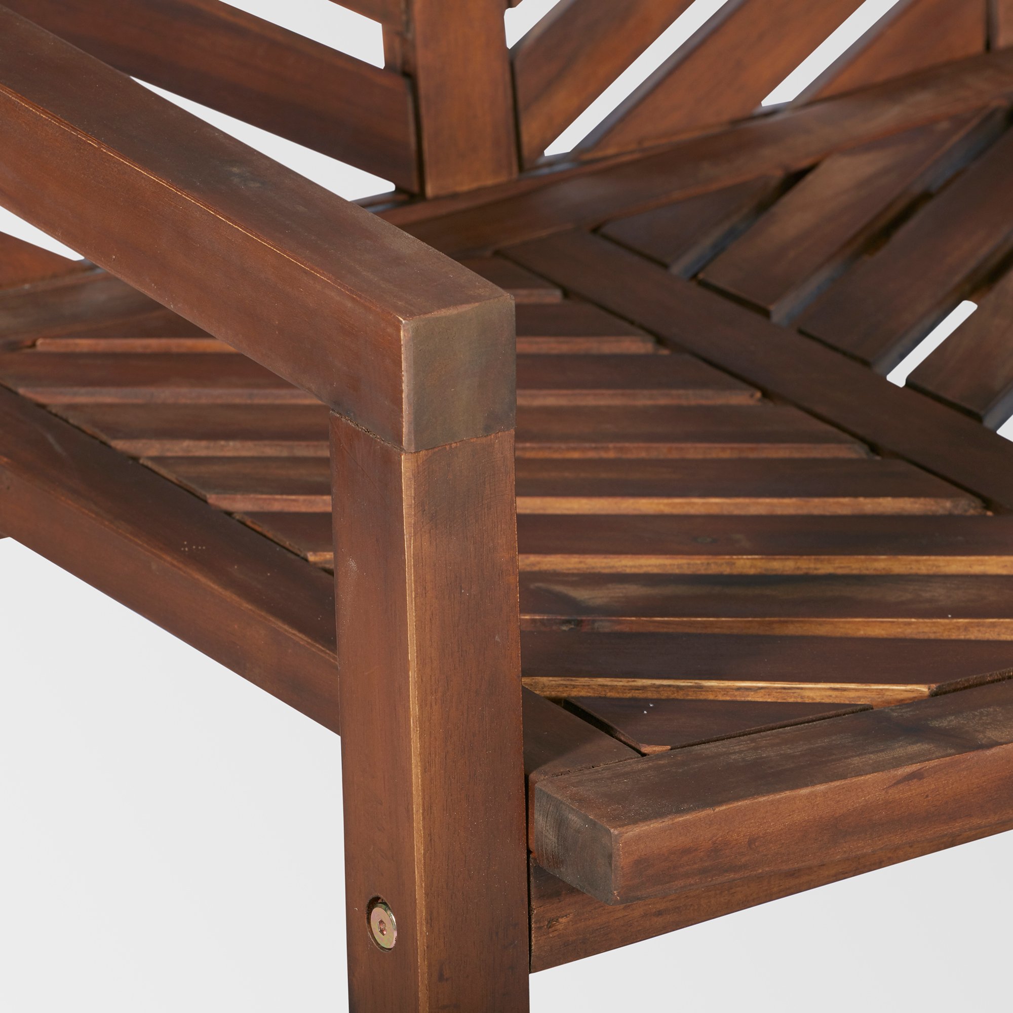 OW48VINLSDB Dark Brown 48 Inch Patio Wood Loveseat Bench - Vincent-3