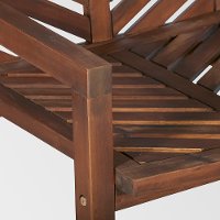 OW48VINLSDB Dark Brown 48 Inch Patio Wood Loveseat Bench - Vincent-3