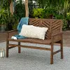 OW48VINLSDB Vincent Dark Brown 48 Inch Patio Wood Loveseat Bench - Walker Edison