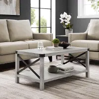 AF40MXCTST Metal X Stone Gray Farmhouse Coffee Table