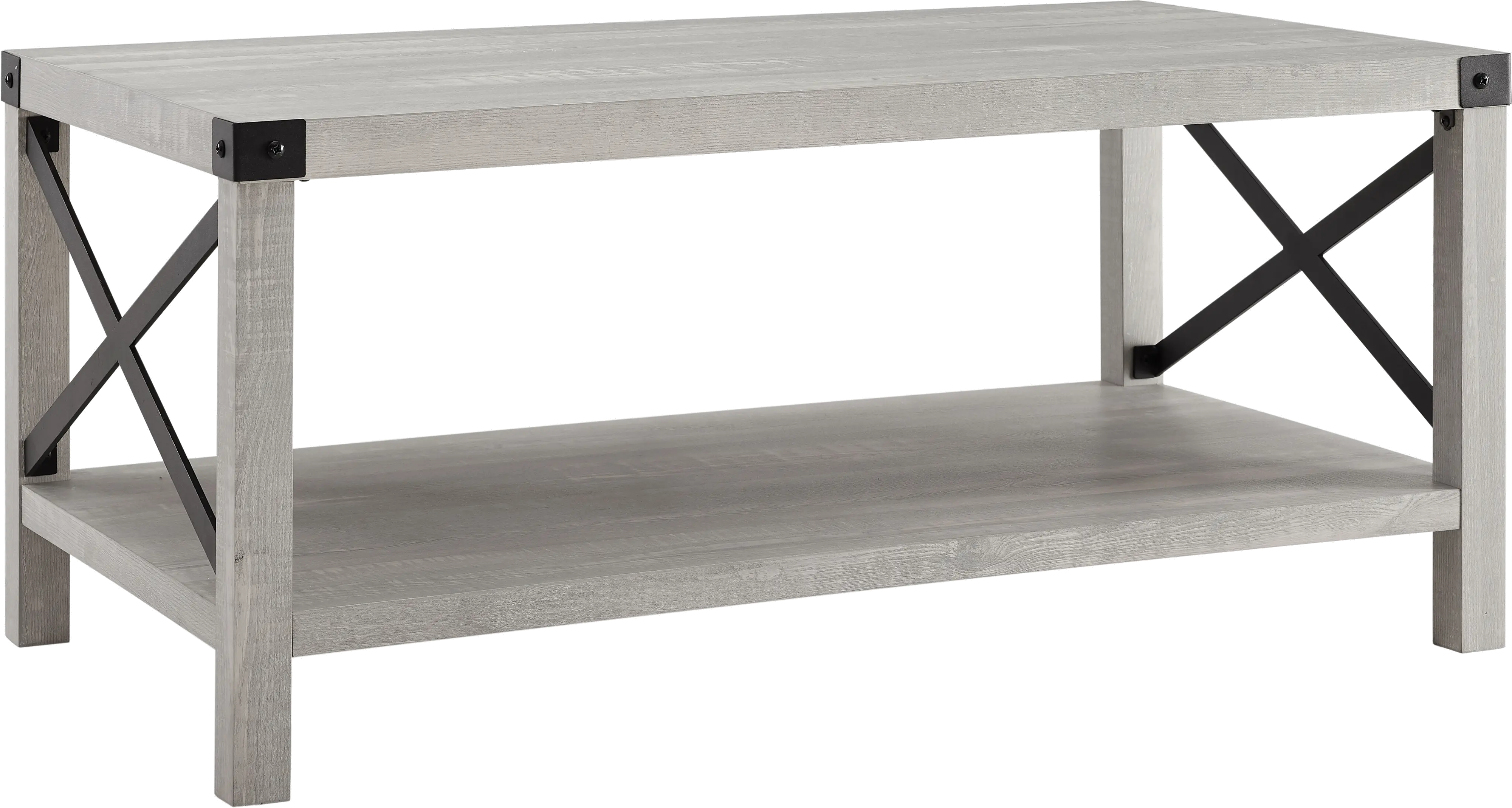 AF40MXCTST Metal X Stone Gray Farmhouse Coffee Table-2