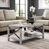 Stone Grey Modern Farmhouse Coffee Table - Metal X