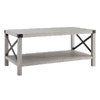Stone Grey Modern Farmhouse Coffee Table - Metal X-2