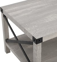 Stone Grey Modern Farmhouse Coffee Table - Metal X-3