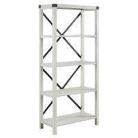 BS64MXST Gray 64 Farmhouse Metal Bookcase - Stone Grey-2