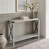 Stone Gray 46 Inch Rustic Farmhouse Entryway Table - Metal X