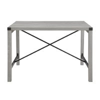 TW48MWST Industrial Light Gray Dining Room Table - Metal X-3