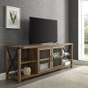 Reclaimed Barnwood 70 Inch Farmhouse TV Stand - Metal X