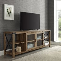 W70MX2DRO Reclaimed Barnwood 70 Inch Farmhouse TV Stand - Metal X-1