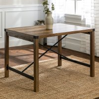 Rustic Brown Dining Room Table - Metal X-3