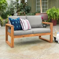 OWOSLSBR Brown Modern Patio Loveseat - Hudson