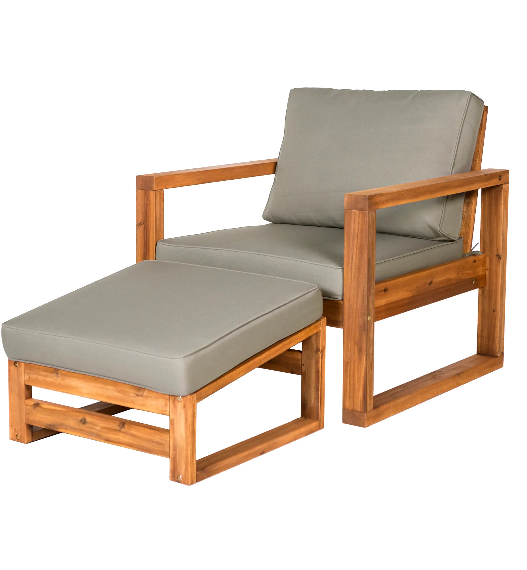 OWOSCHOTBR Brown Modern Patio Chair and Ottoman - Hudson-2