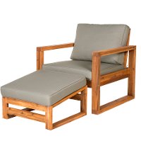 OWOSCHOTBR Brown Modern Patio Chair and Ottoman - Hudson-2