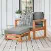 OWOSCHOTBR Hudson Brown Modern Patio Chair and Ottoman - Walker Edison
