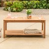 Brown Acacia Wood Outdoor Patio Coffee Table - Midland