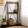 68 Inch Rustic Brown Solid Wood Angled Hall Tree