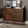 Dark Walnut Modern Wood 6-Drawer Buffet