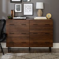 Dark Walnut Modern Wood 6-Drawer Buffet-2