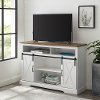 Solid White 52 Inch Sliding Barn Door TV Stand - Barn Door