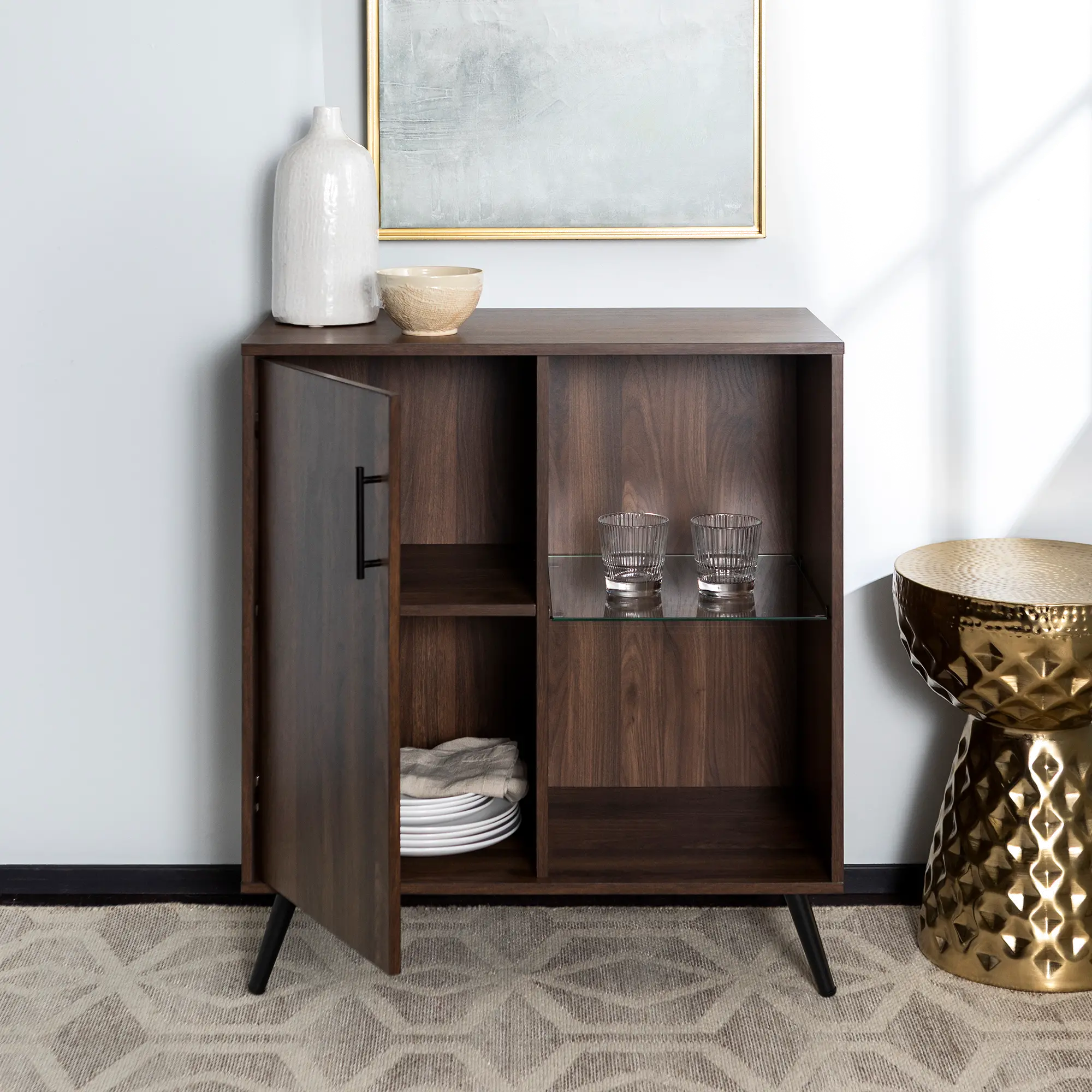AF30NOR1DDW Dark Walnut 30 Inch Wood TV Stand - Nora-2