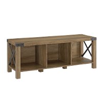 Reclaimed Barnwood 48 Inch Entry Bench - Metal X-2