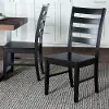 CH2LBBL Argon Black Ladder Back Dining Room Chairs, Set of 2