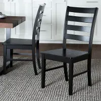 CH2LBBL Argon Black Ladder Back Dining Room Chairs (Set of 2)