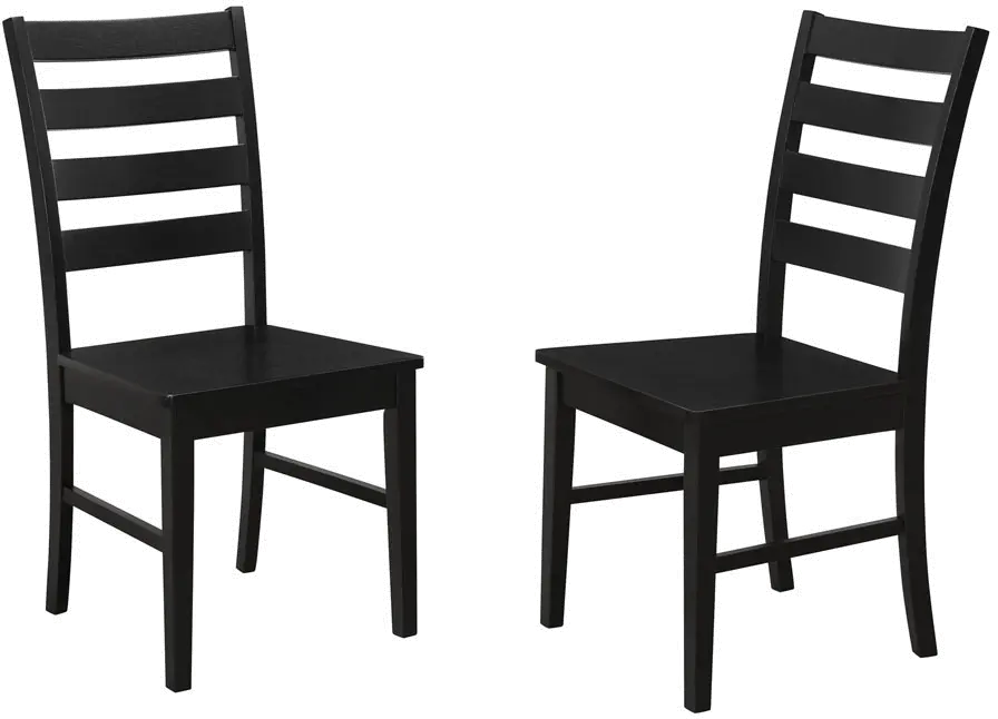 CH2LBBL Argon Black Ladder Back Dining Room Chairs (Set of 2)-2