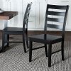 CH2LBBL Farmhouse Black Ladder Back Dining Room Chair (Set of 2) -