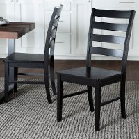 Farmhouse Black Ladder Back Dining Room Chair (Set of 2) -
