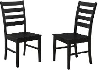 Farmhouse Black Ladder Back Dining Room Chair (Set of 2) --2