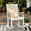 White Wash Patio Wood Rocking Chair