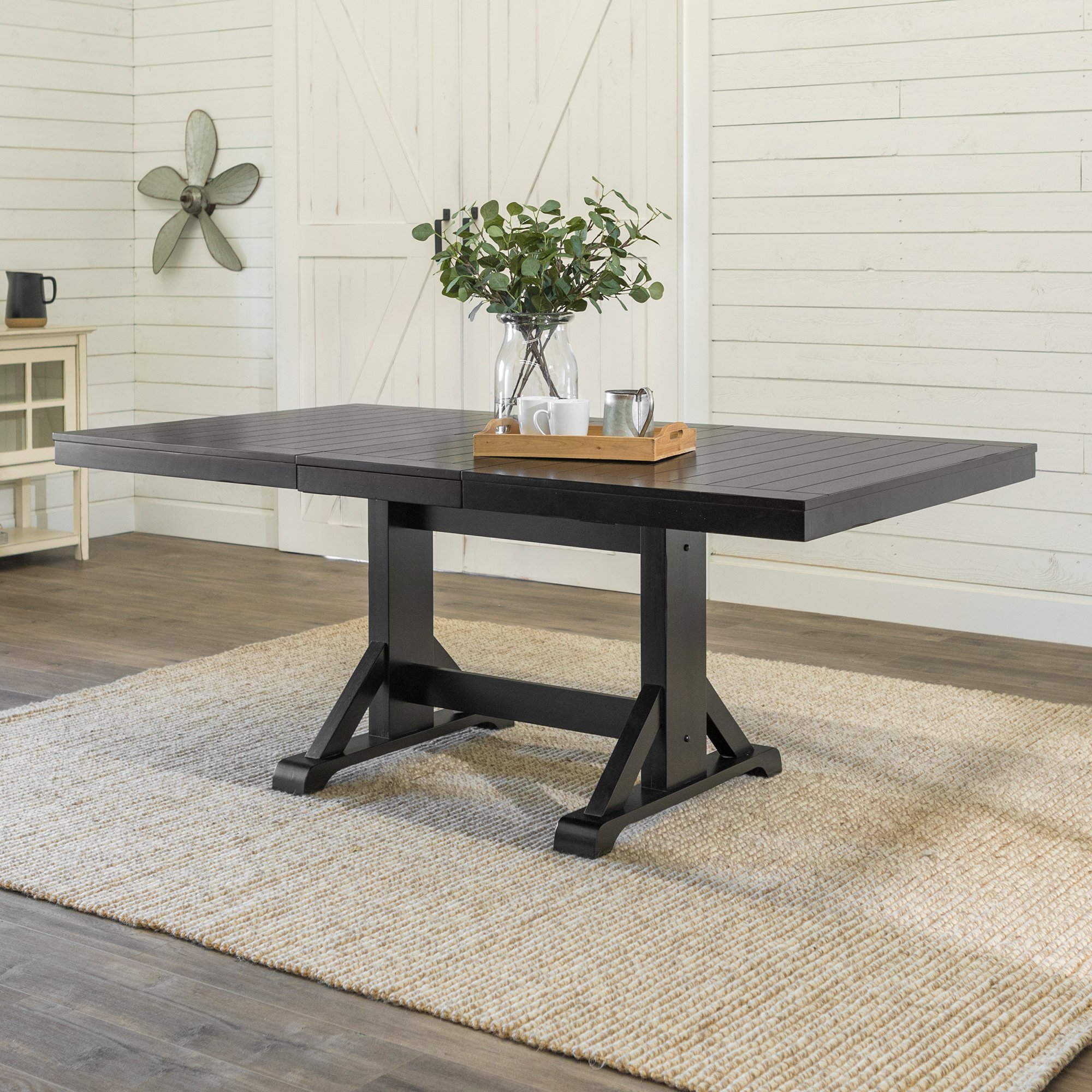 TW60WBL Millwright Farmhouse Black Dining Room Table-1