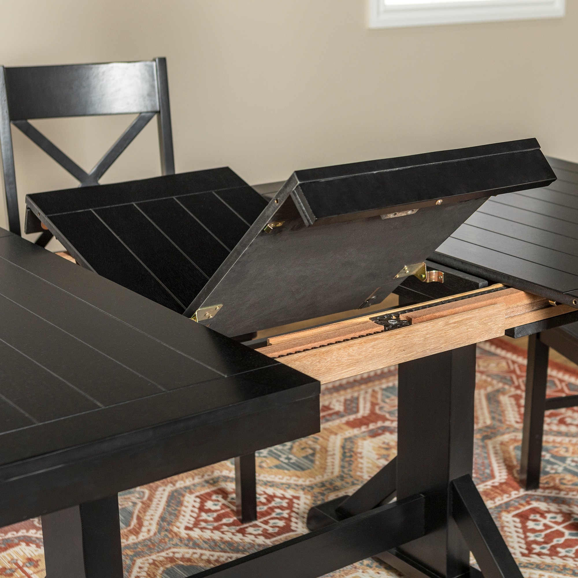 TW60WBL Millwright Farmhouse Black Dining Room Table-2