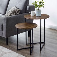 2-Piece V-Leg Nesting Side Tables - Modern Glam