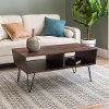 Dark Walnut Mid Century Modern Wood Coffee Table