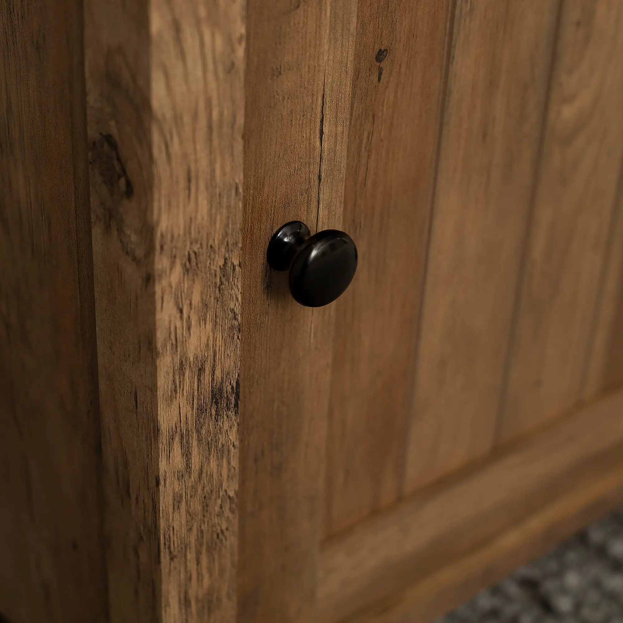 AF18CRASTRO 18 Grooved Door Side Table - Reclaimed Barnwood-3