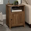 AF18CRASTRO Carin Grooved Barnwood Side Table - Walker Edison