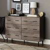 Modern Wood 6-Drawer Buffet - Grey Wash