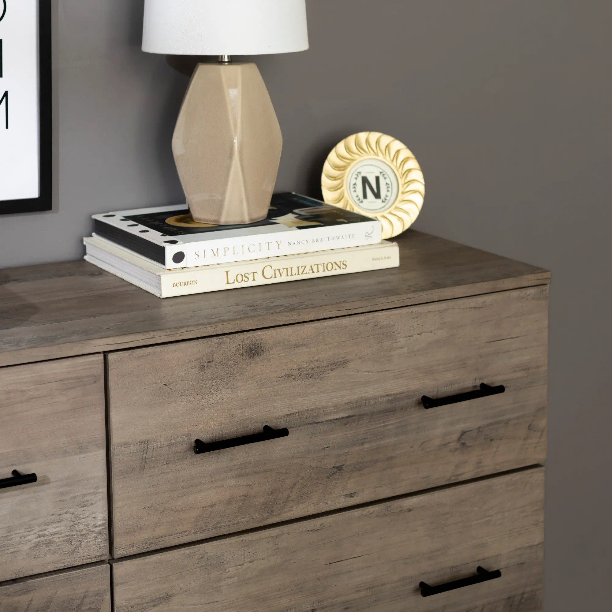 BU52SV6DGW Modern Wood 6-Drawer Chest - Grey Wash-2